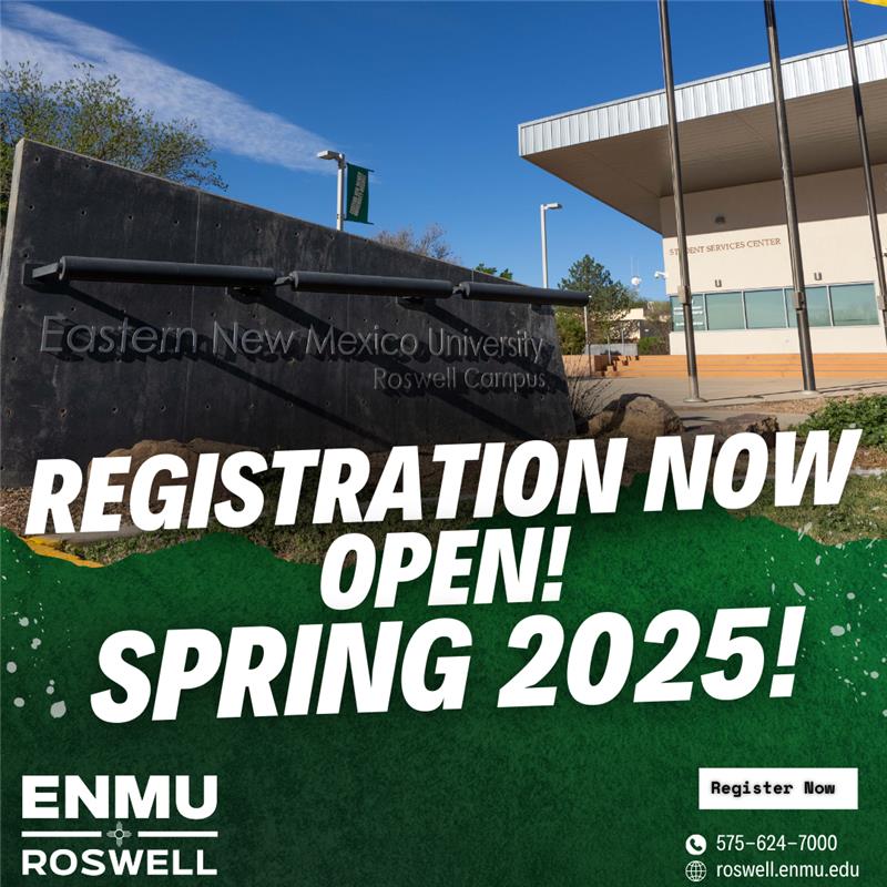 Registration for Spring Semester 2025 is now open. Please contact the Admissions office at 1 (575) 624-7000.