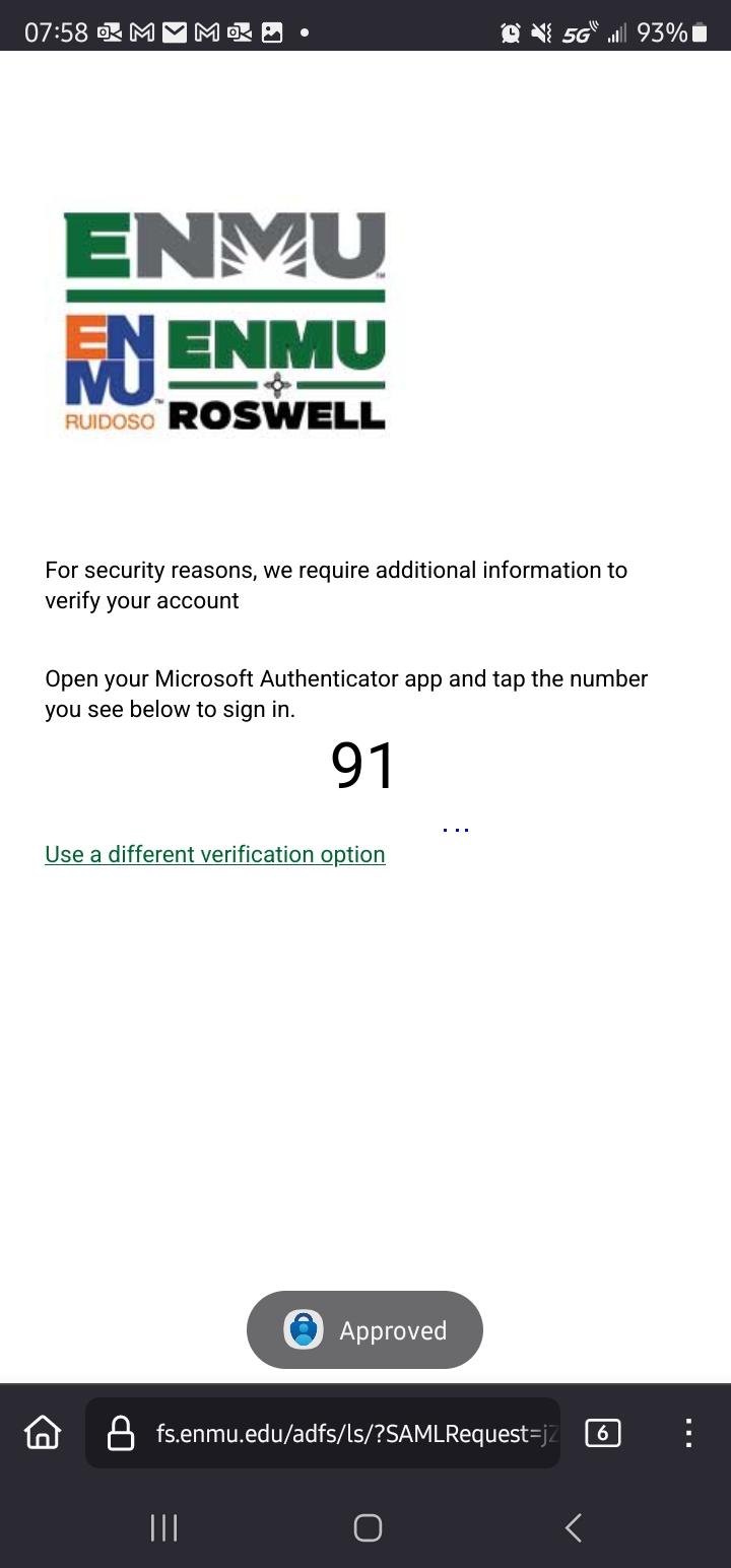 Screen capture of the ADFS authentication page used to sign in to the student / staff portal and other ENMU-Roswell resources. This image is for demonstration purposes only.